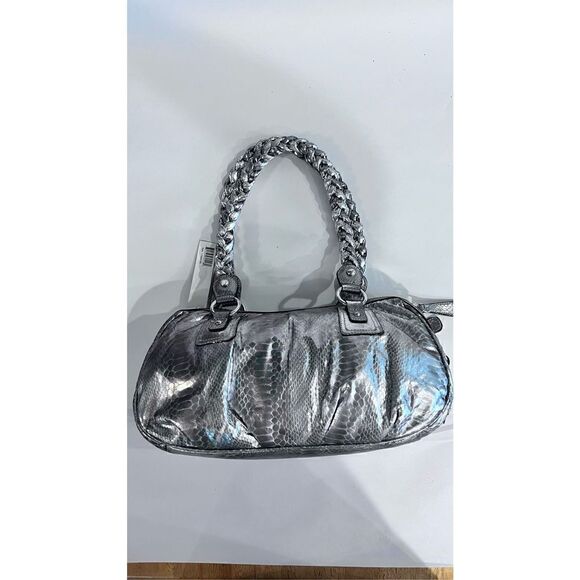 LINEAR SILVER METALLIC HOBO BAG new - Picture 9 of 12